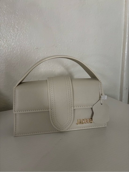 Jacquemus Handbags - Jacquemus Cream Structured Top-Handle Mini Bag